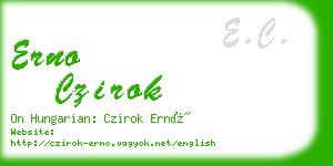 erno czirok business card